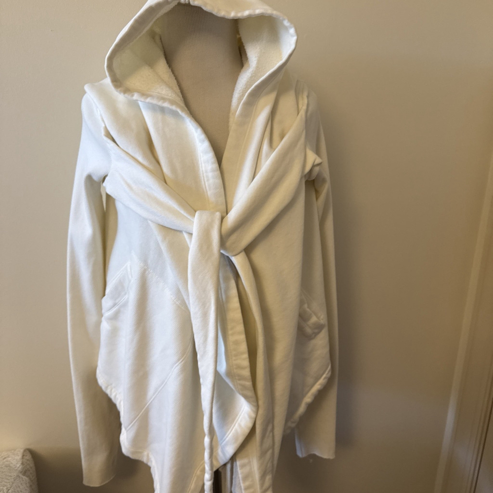 Rick Owens Olmar Mirta Jacket Hoodie Cotton Knit Milk Ivory Med - Picture 5 of 14